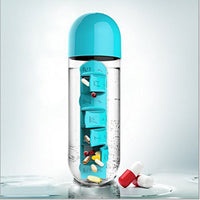 Botella con Pastillero Integrado 2 en 1